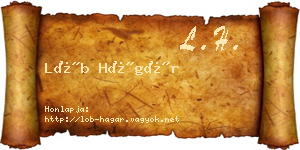 Löb Hágár névjegykártya